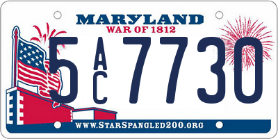 MD license plate 5AC7730