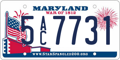 MD license plate 5AC7731