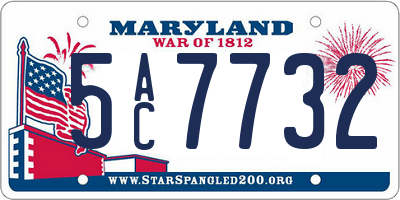 MD license plate 5AC7732