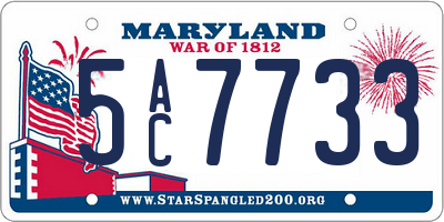 MD license plate 5AC7733