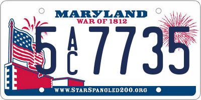 MD license plate 5AC7735