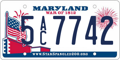 MD license plate 5AC7742