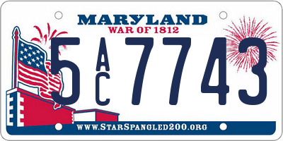 MD license plate 5AC7743