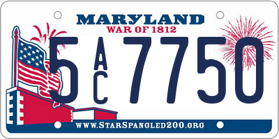 MD license plate 5AC7750