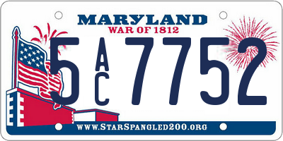 MD license plate 5AC7752