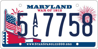 MD license plate 5AC7758