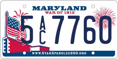 MD license plate 5AC7760