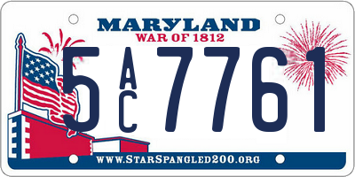 MD license plate 5AC7761
