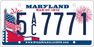 MD license plate 5AC7771