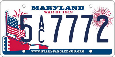 MD license plate 5AC7772