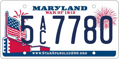 MD license plate 5AC7780