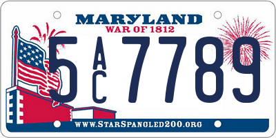 MD license plate 5AC7789