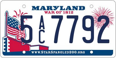 MD license plate 5AC7792