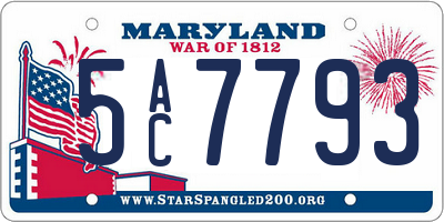 MD license plate 5AC7793