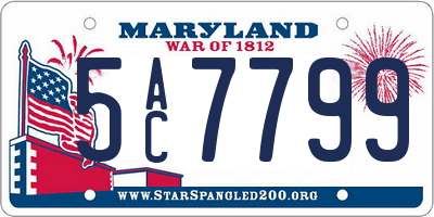 MD license plate 5AC7799