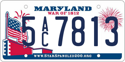 MD license plate 5AC7813