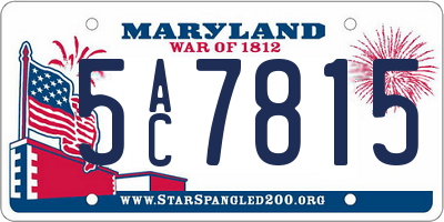 MD license plate 5AC7815