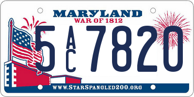 MD license plate 5AC7820