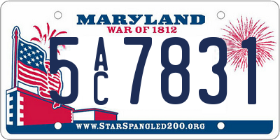 MD license plate 5AC7831