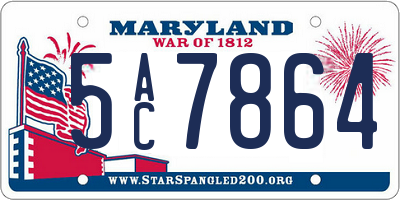 MD license plate 5AC7864