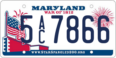 MD license plate 5AC7866