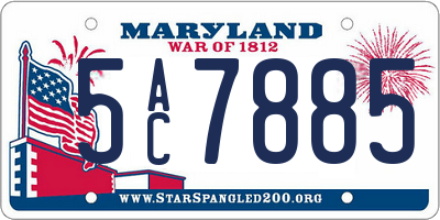MD license plate 5AC7885