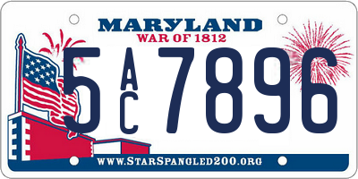 MD license plate 5AC7896