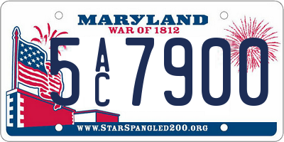 MD license plate 5AC7900