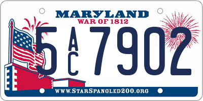 MD license plate 5AC7902