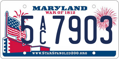 MD license plate 5AC7903