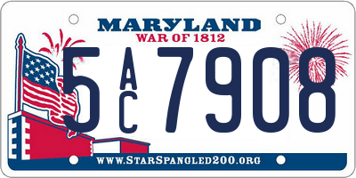 MD license plate 5AC7908