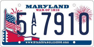 MD license plate 5AC7910