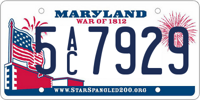 MD license plate 5AC7929