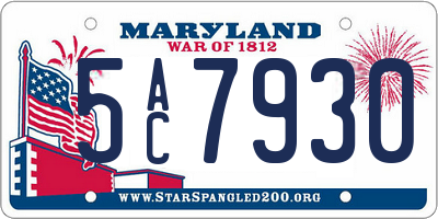 MD license plate 5AC7930