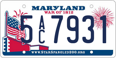 MD license plate 5AC7931