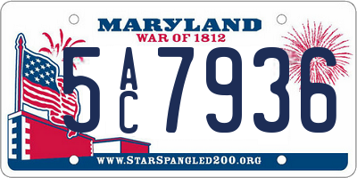 MD license plate 5AC7936