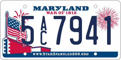 MD license plate 5AC7941