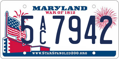 MD license plate 5AC7942