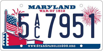 MD license plate 5AC7951
