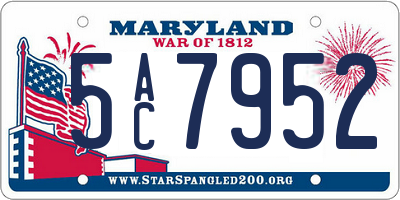 MD license plate 5AC7952