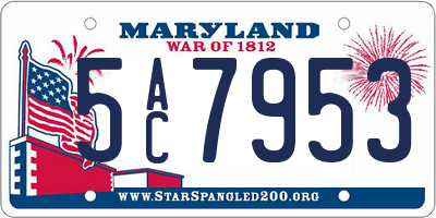 MD license plate 5AC7953