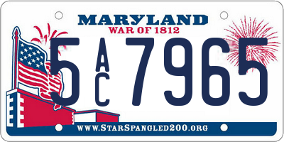 MD license plate 5AC7965