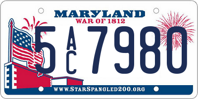 MD license plate 5AC7980