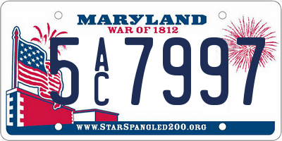 MD license plate 5AC7997