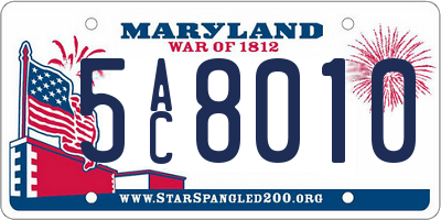 MD license plate 5AC8010