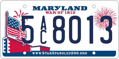 MD license plate 5AC8013
