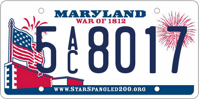 MD license plate 5AC8017