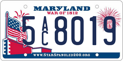 MD license plate 5AC8019