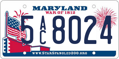 MD license plate 5AC8024