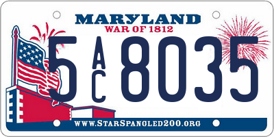 MD license plate 5AC8035